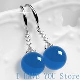 S925 Silver Tassel Earhook Agate Earrings