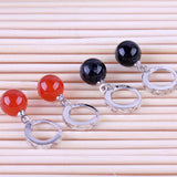 925 Silver Red Agate Earrings Wedding Party Jewelry Gift