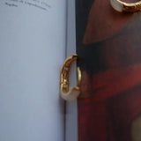 Chalcedony Gold-Plated Hollow Pattern Earrings