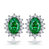 925 Sterling Silver Simulated Gemstone Stud Earrings
