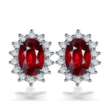 925 Sterling Silver Simulated Gemstone Stud Earrings
