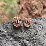 13*12 MM Natural Tourmaline Earrings 925 Silver Stud Earring For Women