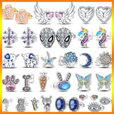 Spider Hero Mask Stud Earrings 925 Sterling Silver Gemstone Heart Wings
