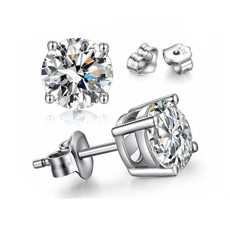 0.5ct 1ct D Moissanite Diamond Stud Earrings 925 Sterling Silver Wedding Jewelry