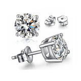 0.5ct 1ct D Moissanite Diamond Stud Earrings 925 Sterling Silver Wedding Jewelry