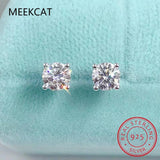0.5ct 1ct D Moissanite Diamond Stud Earrings 925 Sterling Silver Wedding Jewelry