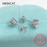 0.5ct 1ct D Moissanite Diamond Stud Earrings 925 Sterling Silver Wedding Jewelry