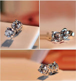 0.5ct 1ct D Moissanite Diamond Stud Earrings 925 Sterling Silver Wedding Jewelry