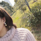 Yellow Gemstone Drop-shaped Wings Earrings 925 Jewelry
