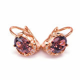 Vintage 14k Rose Gold Ruby Earrings for Women