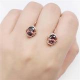 Vintage 14k Rose Gold Ruby Earrings for Women