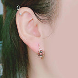 Vintage 14k Rose Gold Ruby Earrings for Women