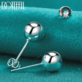 925 Silver 8mm Round Bead Stud Earrings Wedding Jewelry