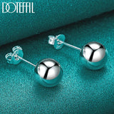 925 Silver 8mm Round Bead Stud Earrings Wedding Jewelry