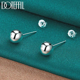 925 Silver 8mm Round Bead Stud Earrings Wedding Jewelry