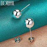 925 Silver 8mm Round Bead Stud Earrings Wedding Jewelry