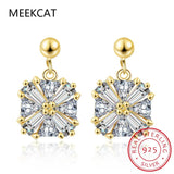 925 Silver Asscher Cut Moissanite Diamond Stud Earrings