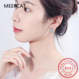 925 Silver Asscher Cut Moissanite Diamond Stud Earrings
