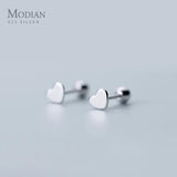 Stars Heart Bead Stud Earrings Fine S925 Silver Jewel