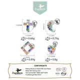TrustDavis Sterling Silver Cross Moon CZ Stud Earrings