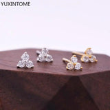 Geometry Triangle Turquoise Zircon Small Studs Earrings