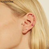 Geometry Triangle Turquoise Zircon Small Studs Earrings