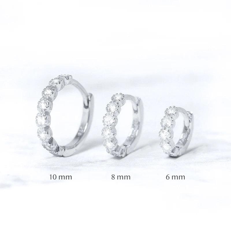 925 Silver Turquoise CZ Zircon Huggie Earrings Set