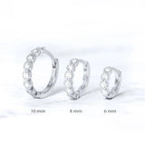 925 Silver Turquoise CZ Zircon Huggie Earrings Set