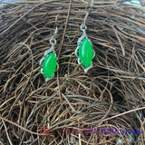 Green Jade Earrings 925 Silver Energy Women Gift Gemstones