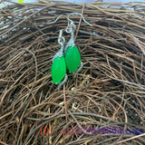 Green Jade Earrings 925 Silver Energy Women Gift Gemstones