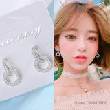 Real D Moissanite Diamond Circle Stud Earring 925 Sterling Silver Wedding Jewelr