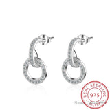 Real D Moissanite Diamond Circle Stud Earring 925 Sterling Silver Wedding Jewelr