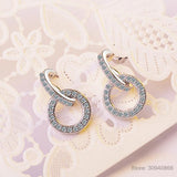 Real D Moissanite Diamond Circle Stud Earring 925 Sterling Silver Wedding Jewelr