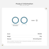 Turquoise Stud Earrings 925 Silver Round Ear Studs For Women Party