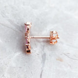 Dragonfly Stud Earrings with Stones in 925 Sterling Silver