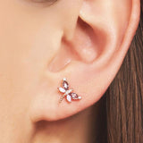 Dragonfly Stud Earrings with Stones in 925 Sterling Silver