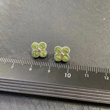 5MM Natural Peridot Stud Earrings 925 Sterling Silver Vintage Gift Jewelry