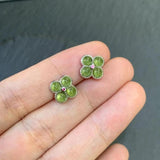 5MM Natural Peridot Stud Earrings 925 Sterling Silver Vintage Gift Jewelry