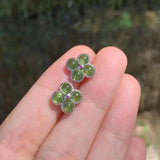 5MM Natural Peridot Stud Earrings 925 Sterling Silver Vintage Gift Jewelry