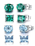 UMCHO 925 Silver Earrings Twelve Birthstone Women's Engagement Party Jewelry