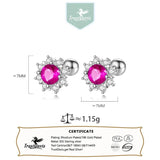 TrustDavis 925 Silver Flower CZ Stud Earrings Romantic Minimalist Jewelry