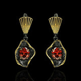 Exaggerated Ruby Earrings for Women High-End Anniversary Gift