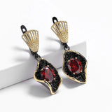 Exaggerated Ruby Earrings for Women High-End Anniversary Gift