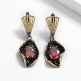 Exaggerated Ruby Earrings for Women High-End Anniversary Gift