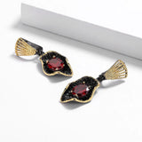 Exaggerated Ruby Earrings for Women High-End Anniversary Gift