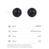 925 Silver Aventurine Round Stud Earrings Women Birthday Jewelry Gift