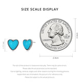 Sterling Silver Heart Turquoise Ear Studs for Women