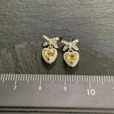 Natural Citrine 925 Sterling Silver Stud Earrings For Women Jewelry Gift