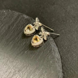 Natural Citrine 925 Sterling Silver Stud Earrings For Women Jewelry Gift