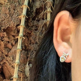 Natural Citrine 925 Sterling Silver Stud Earrings For Women Jewelry Gift